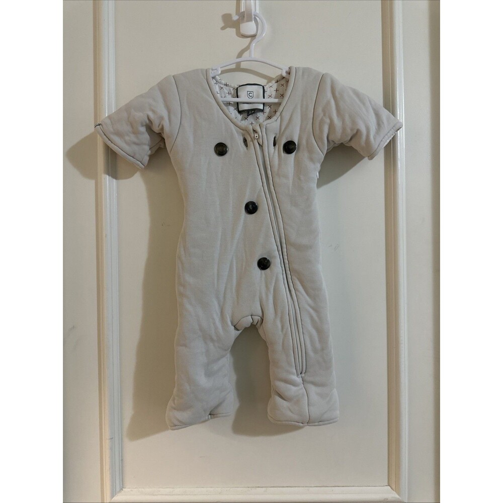 Crib Culture 3-9 Months Gray Baby Sleepsuit Full Zip